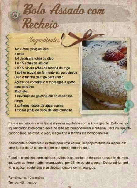 Bolo Assado com Recheio de Doce de Leite