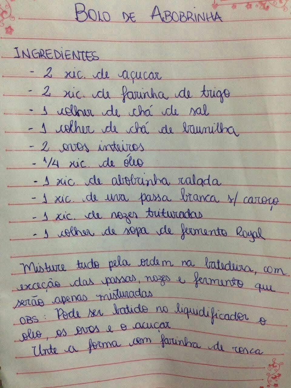 Bolo de Abobrinha
