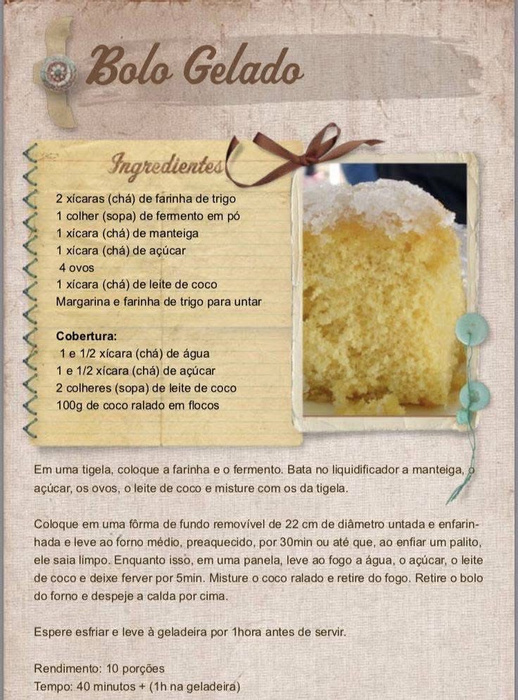Bolo Gelado de Coco