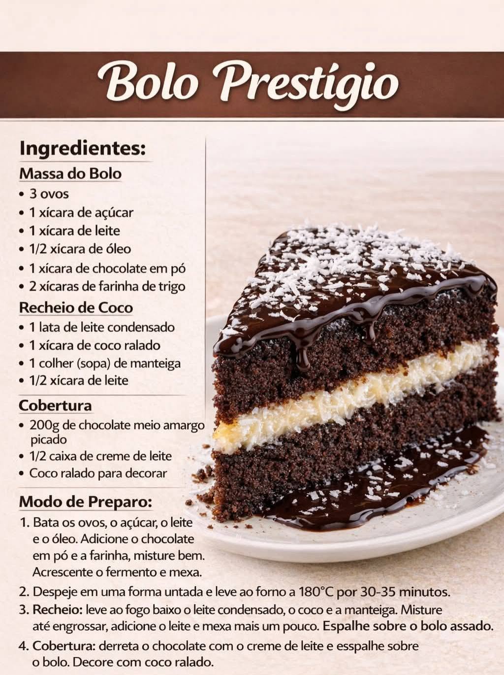 Bolo Prestígio